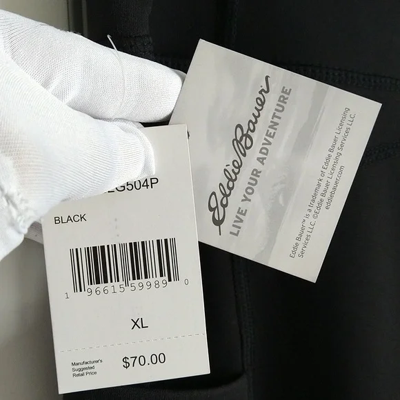 💎Eddie Bauer Cropped Athletic Black Pants XL 💎 - Picture 11 of 11